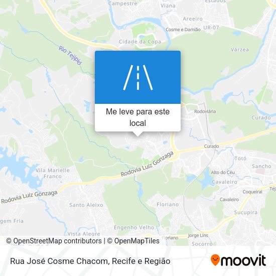 Rua José Cosme Chacom mapa