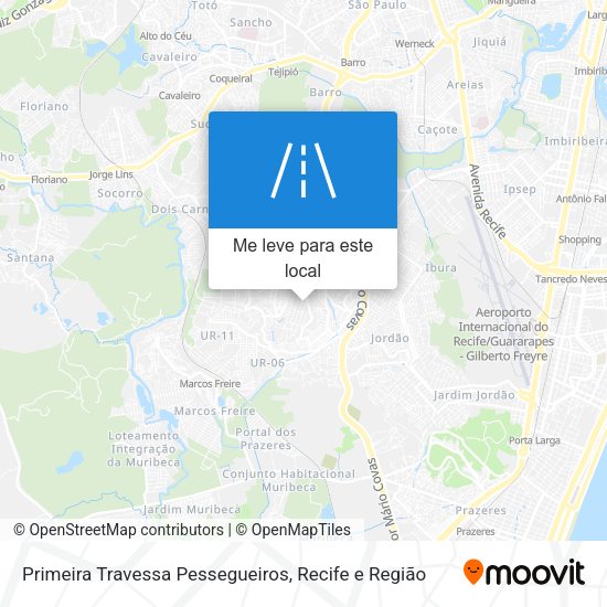 Primeira Travessa Pessegueiros mapa