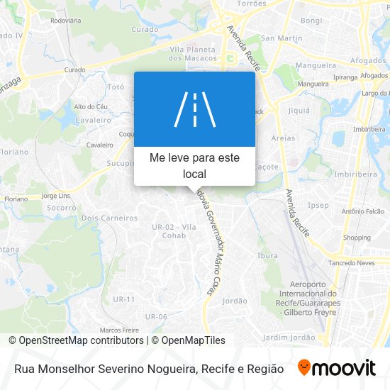Rua Monselhor Severino Nogueira mapa