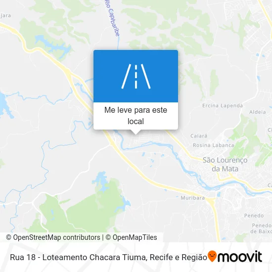 Rua 18 - Loteamento Chacara Tiuma mapa