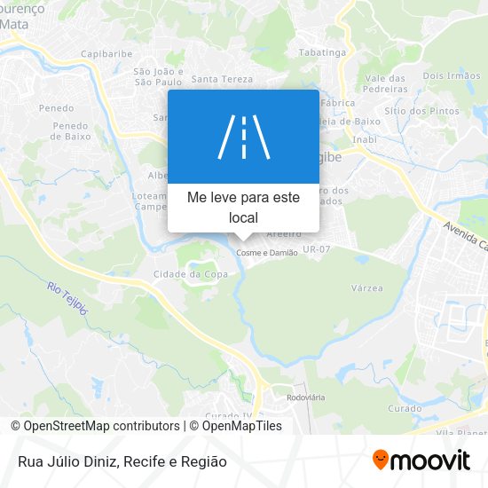 Rua Júlio Diniz mapa
