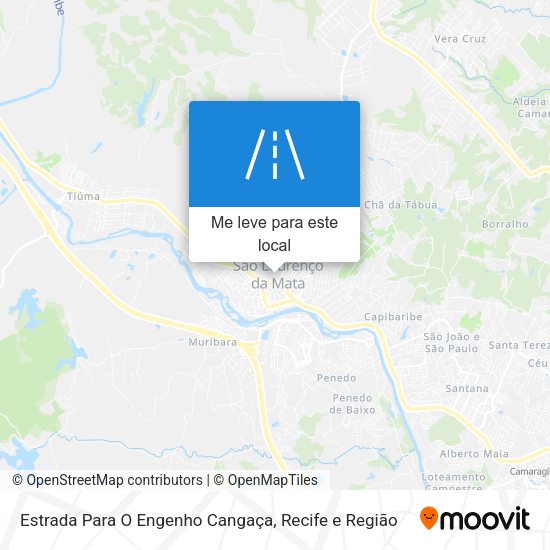 Estrada Para O Engenho Cangaça mapa