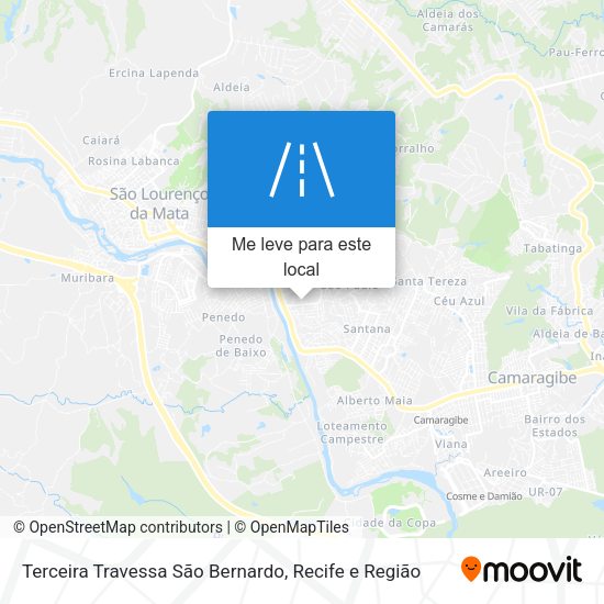 Terceira Travessa São Bernardo mapa