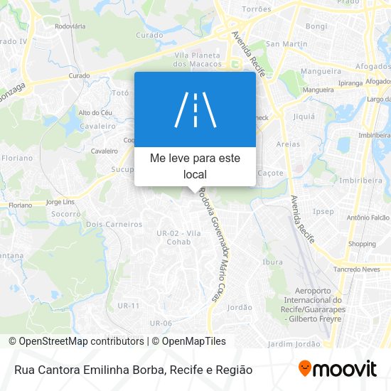 Rua Cantora Emilinha Borba mapa