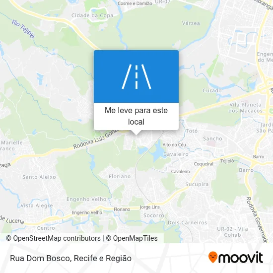 Rua Dom Bosco mapa