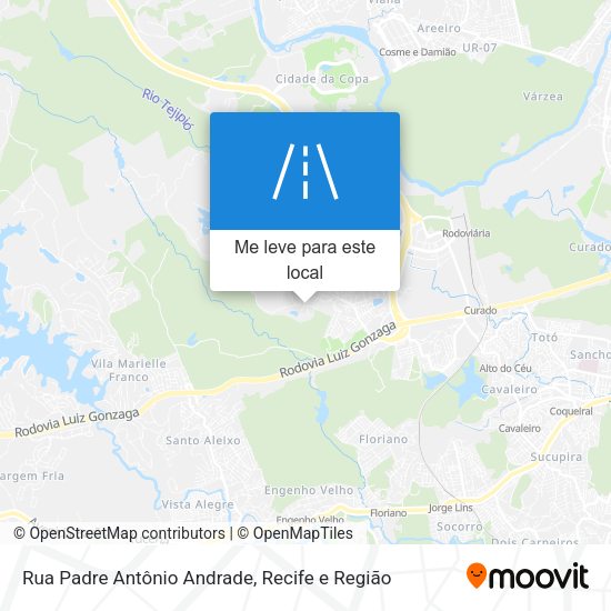 Rua Padre Antônio Andrade mapa