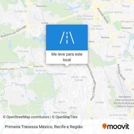 Primeira Travessa México mapa