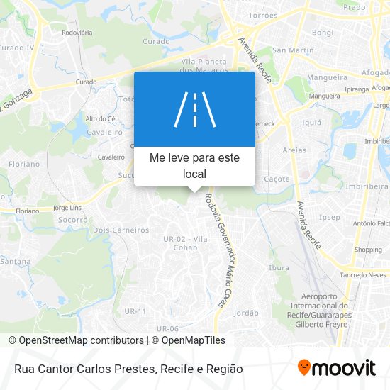 Rua Cantor Carlos Prestes mapa