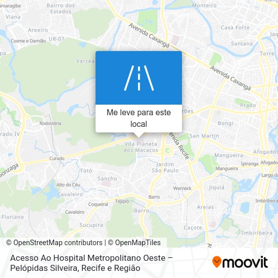 Acesso Ao Hospital Metropolitano Oeste – Pelópidas Silveira mapa