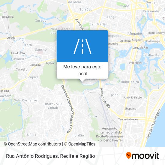 Rua Antônio Rodrigues mapa