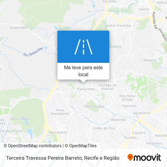 Terceira Travessa Pereira Barreto mapa