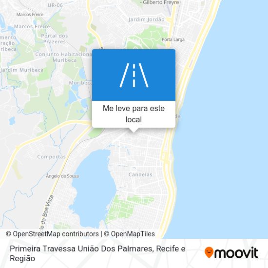 Primeira Travessa União Dos Palmares mapa