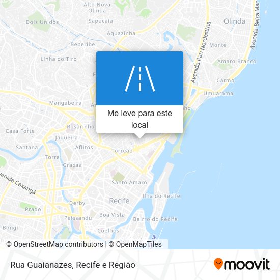 Rua Guaianazes mapa