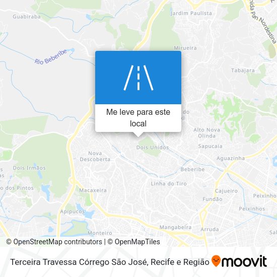 Terceira Travessa Córrego São José mapa