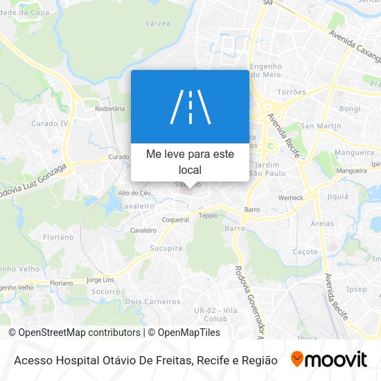 Acesso Hospital Otávio De Freitas mapa