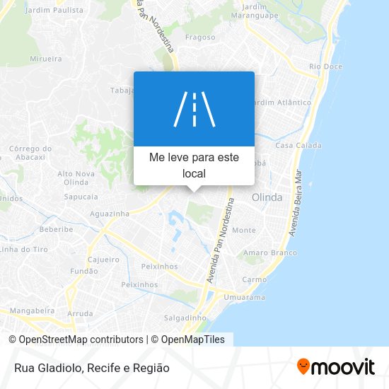 Rua Gladiolo mapa
