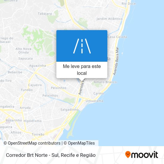 Corredor Brt Norte - Sul mapa