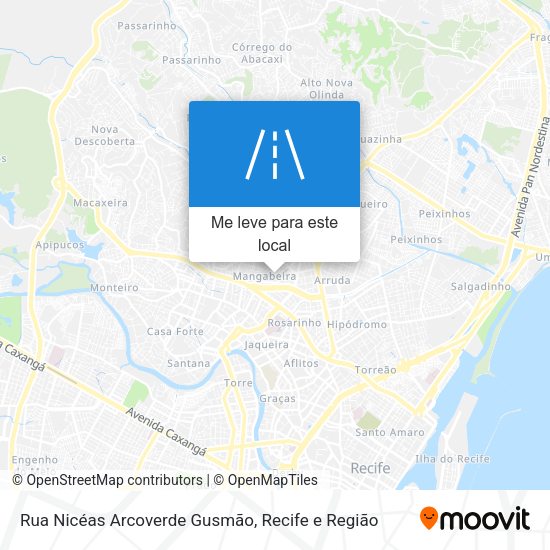 Rua Nicéas Arcoverde Gusmão mapa
