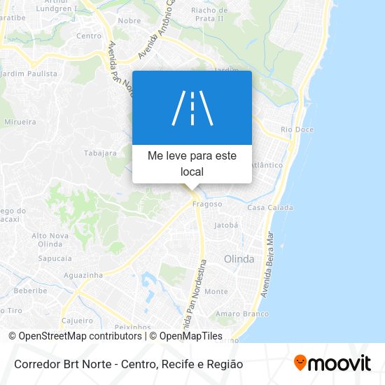 Corredor Brt Norte - Centro mapa