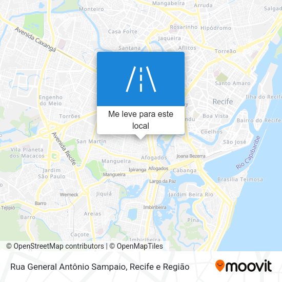 Rua General Antônio Sampaio mapa