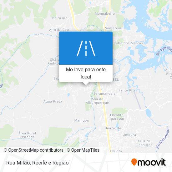 Rua Milão mapa