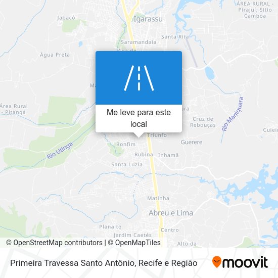 Primeira Travessa Santo Antônio mapa