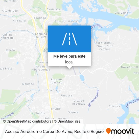 Acesso Aeródromo Coroa Do Avião mapa