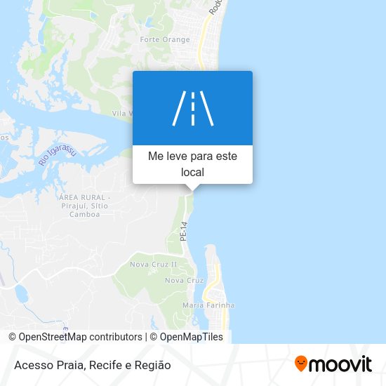 Acesso Praia mapa