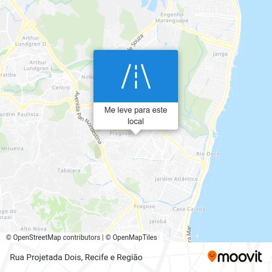 Rua Projetada Dois mapa