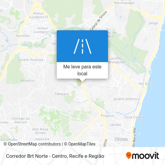 Corredor Brt Norte - Centro mapa