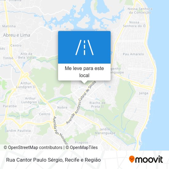 Rua Cantor Paulo Sérgio mapa
