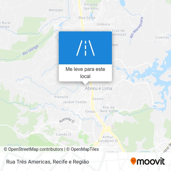 Rua Três Americas mapa