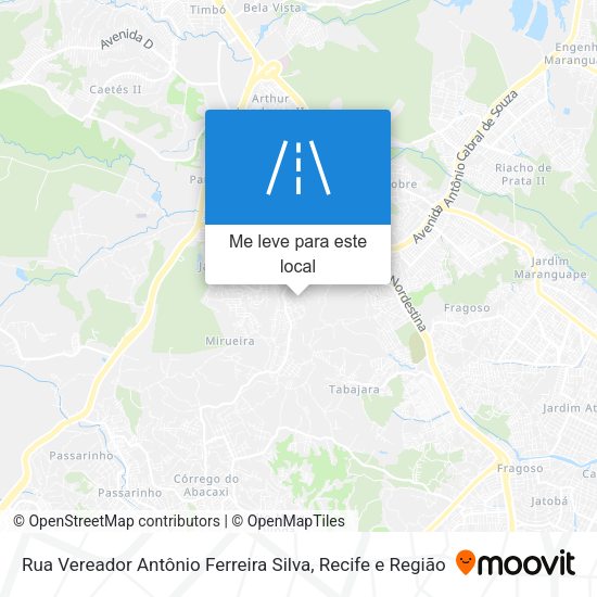 Rua Vereador Antônio Ferreira Silva mapa