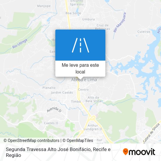 Segunda Travessa Alto José Bonifácio mapa