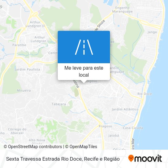Sexta Travessa Estrada Rio Doce mapa