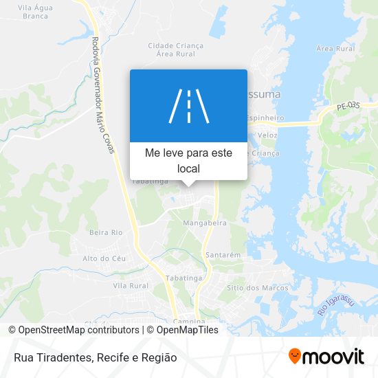 Rua Tiradentes mapa