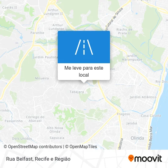 Rua Belfast mapa