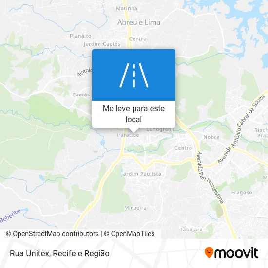 Rua Unitex mapa
