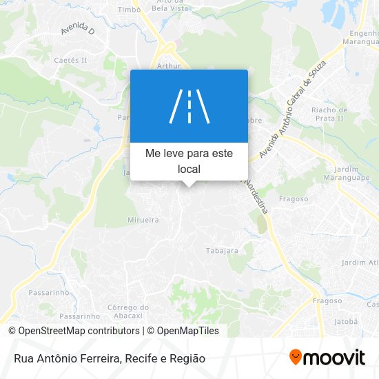 Rua Antônio Ferreira mapa