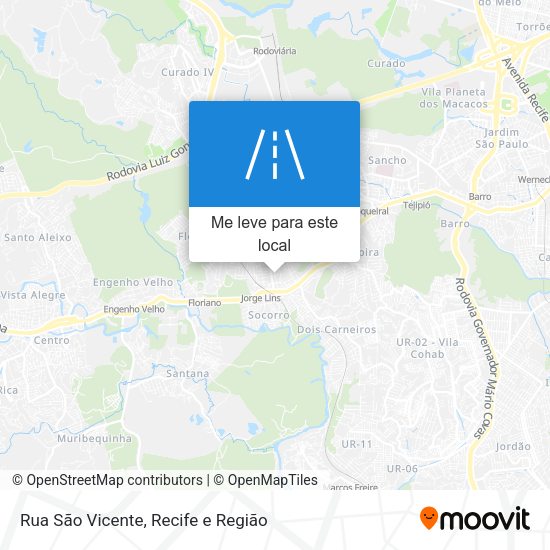 Rua São Vicente mapa
