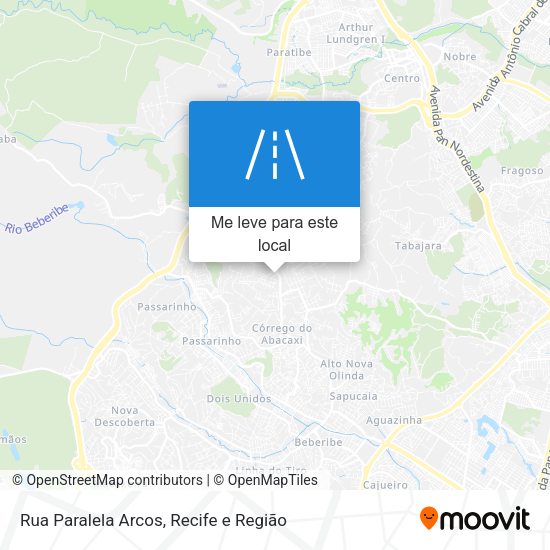 Rua Paralela Arcos mapa
