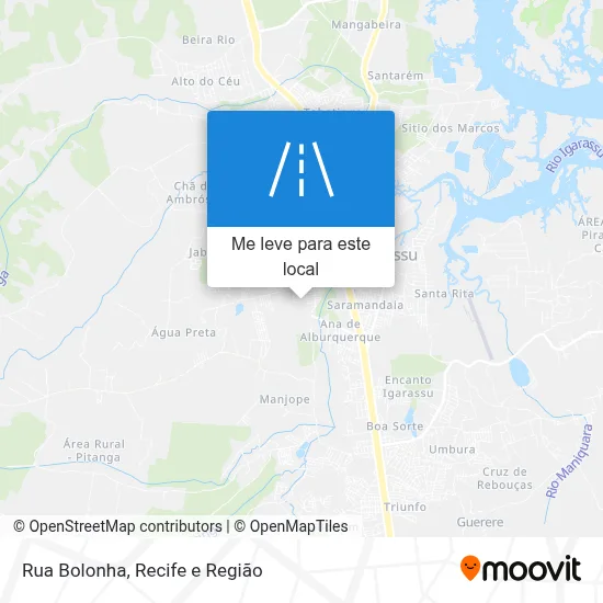 Rua Bolonha mapa