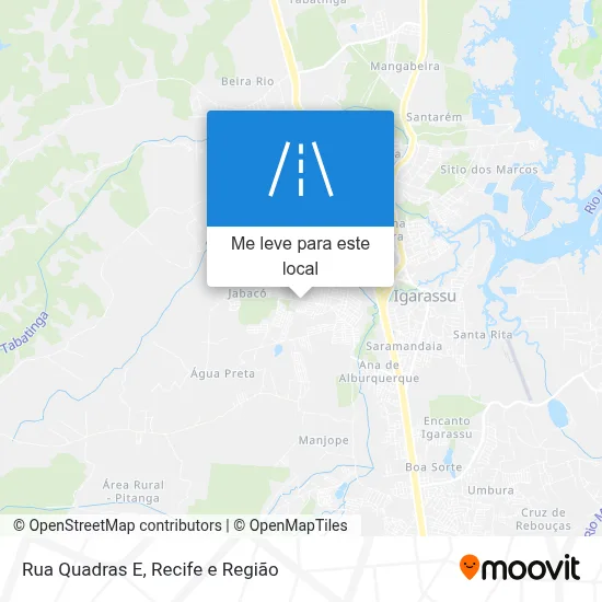 Rua Quadras E mapa