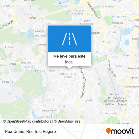 Rua União mapa