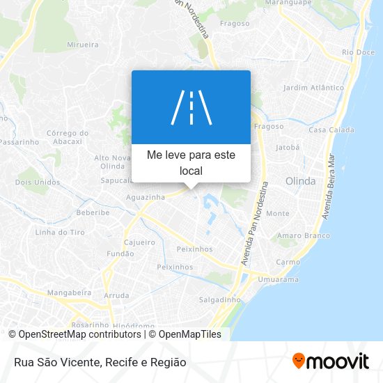 Rua São Vicente mapa