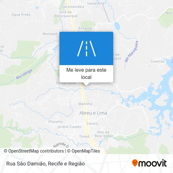 Rua São Damião mapa