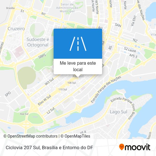 Ciclovia 207 Sul mapa