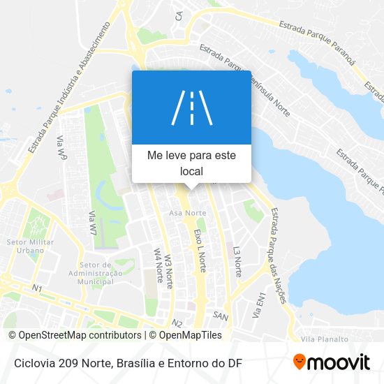 Ciclovia 209 Norte mapa