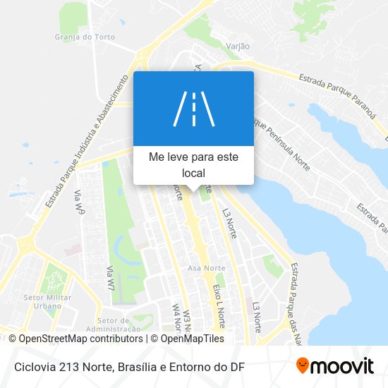 Ciclovia 213 Norte mapa