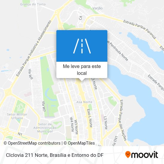Clclovia 211 Norte mapa